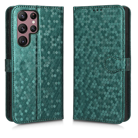 Custodia Portafoglio In Pelle Cover con Supporto C01X per Samsung Galaxy S25 Ultra 5G Verde