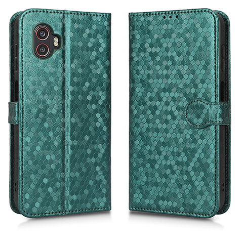 Custodia Portafoglio In Pelle Cover con Supporto C01X per Samsung Galaxy XCover 6 Pro 5G Verde