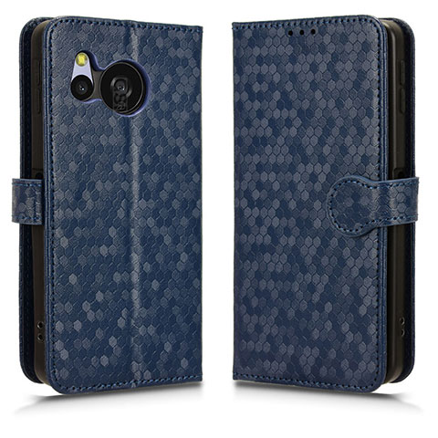 Custodia Portafoglio In Pelle Cover con Supporto C01X per Sharp Aquos Sense8 Blu