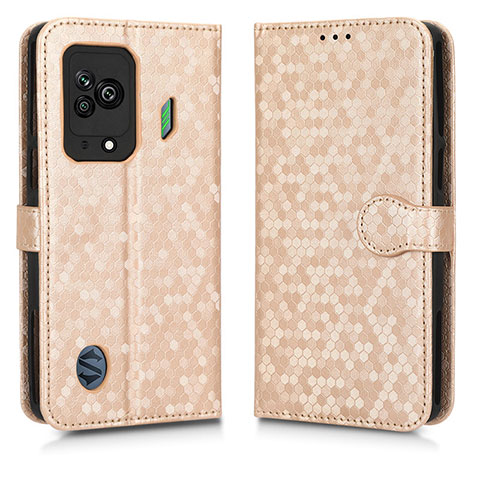 Custodia Portafoglio In Pelle Cover con Supporto C01X per Xiaomi Black Shark 5 5G Oro