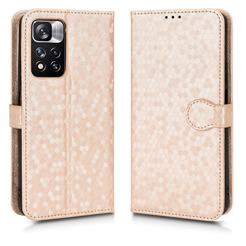 Custodia Portafoglio In Pelle Cover con Supporto C01X per Xiaomi Mi 11i 5G (2022) Oro