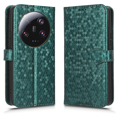 Custodia Portafoglio In Pelle Cover con Supporto C01X per Xiaomi Mi 13 Ultra 5G Verde