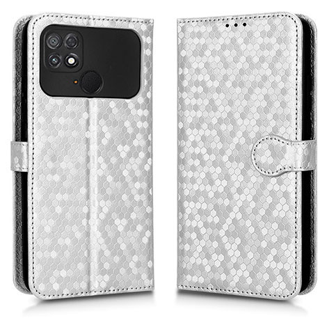 Custodia Portafoglio In Pelle Cover con Supporto C01X per Xiaomi Poco C40 Argento