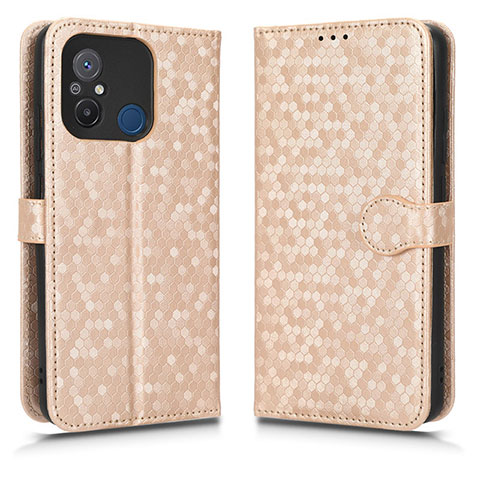 Custodia Portafoglio In Pelle Cover con Supporto C01X per Xiaomi Poco C55 Oro