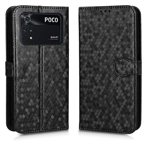 Custodia Portafoglio In Pelle Cover con Supporto C01X per Xiaomi Poco M4 Pro 4G Nero