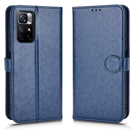 Custodia Portafoglio In Pelle Cover con Supporto C01X per Xiaomi Poco M4 Pro 5G Blu