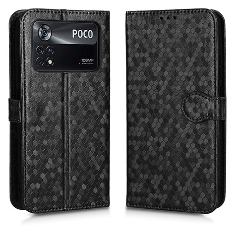 Custodia Portafoglio In Pelle Cover con Supporto C01X per Xiaomi Poco X4 Pro 5G Nero