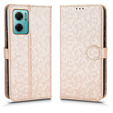 Custodia Portafoglio In Pelle Cover con Supporto C01X per Xiaomi Redmi 10 5G Oro