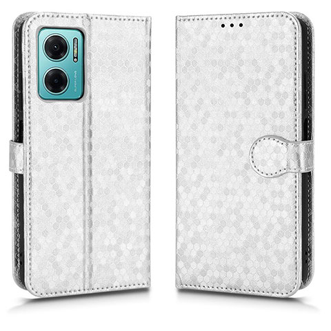 Custodia Portafoglio In Pelle Cover con Supporto C01X per Xiaomi Redmi 11 Prime 5G Argento