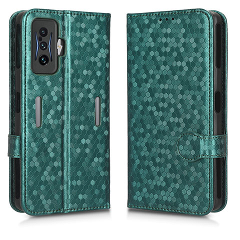 Custodia Portafoglio In Pelle Cover con Supporto C01X per Xiaomi Redmi K50 Gaming AMG F1 5G Verde