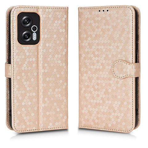 Custodia Portafoglio In Pelle Cover con Supporto C01X per Xiaomi Redmi K50i 5G Oro