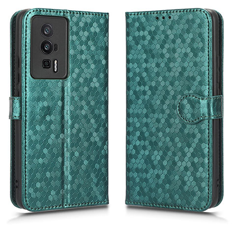 Custodia Portafoglio In Pelle Cover con Supporto C01X per Xiaomi Redmi K60 5G Verde