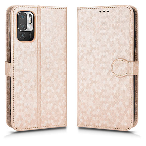 Custodia Portafoglio In Pelle Cover con Supporto C01X per Xiaomi Redmi Note 10 5G Oro