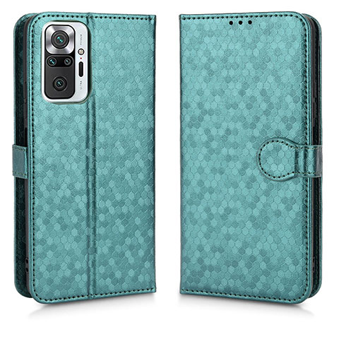 Custodia Portafoglio In Pelle Cover con Supporto C01X per Xiaomi Redmi Note 10 Pro 4G Verde