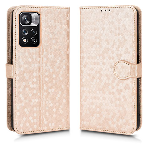 Custodia Portafoglio In Pelle Cover con Supporto C01X per Xiaomi Redmi Note 11 Pro+ Plus 5G Oro