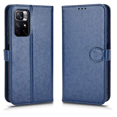 Custodia Portafoglio In Pelle Cover con Supporto C01X per Xiaomi Redmi Note 11S 5G Blu