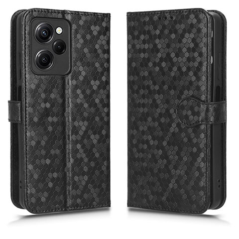 Custodia Portafoglio In Pelle Cover con Supporto C01X per Xiaomi Redmi Note 12 Pro Speed 5G Nero