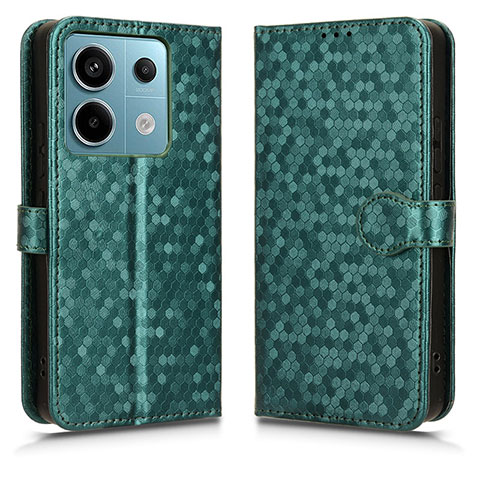 Custodia Portafoglio In Pelle Cover con Supporto C01X per Xiaomi Redmi Note 13 Pro 5G Verde