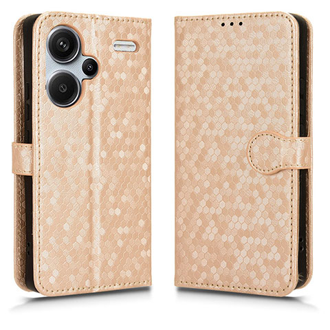 Custodia Portafoglio In Pelle Cover con Supporto C01X per Xiaomi Redmi Note 13 Pro+ Plus 5G Oro