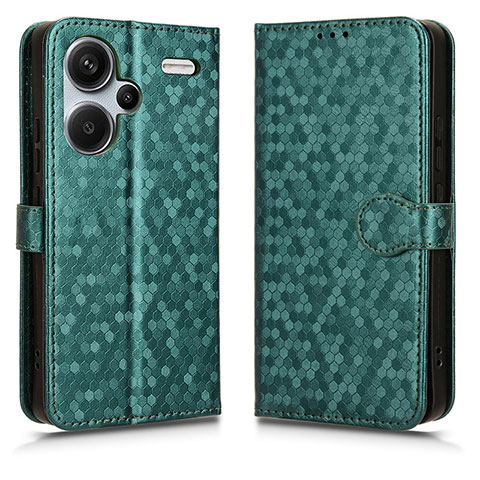 Custodia Portafoglio In Pelle Cover con Supporto C01X per Xiaomi Redmi Note 13 Pro+ Plus 5G Verde