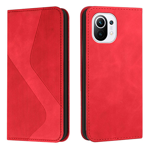 Custodia Portafoglio In Pelle Cover con Supporto C02 per Xiaomi Mi 11 Lite 4G Rosso