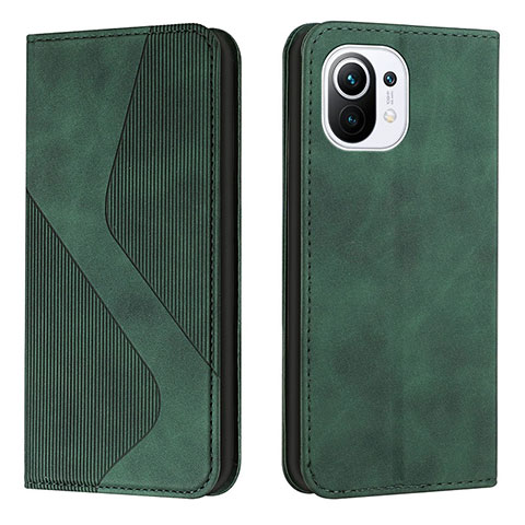 Custodia Portafoglio In Pelle Cover con Supporto C02 per Xiaomi Mi 11 Lite 5G NE Verde