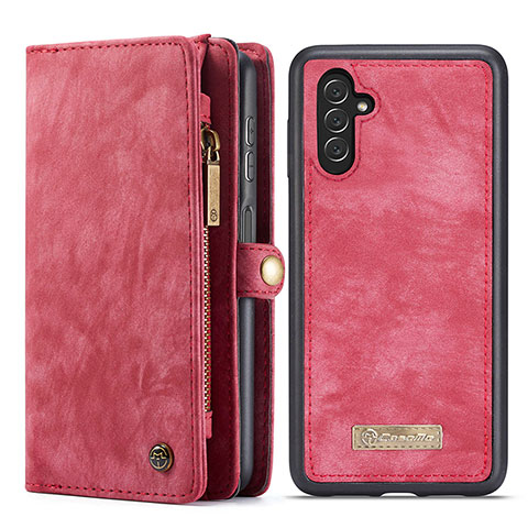 Custodia Portafoglio In Pelle Cover con Supporto C02S per Samsung Galaxy A13 5G Rosso