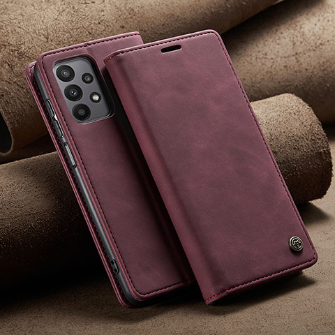 Custodia Portafoglio In Pelle Cover con Supporto C02S per Samsung Galaxy A23 4G Rosso Rosa