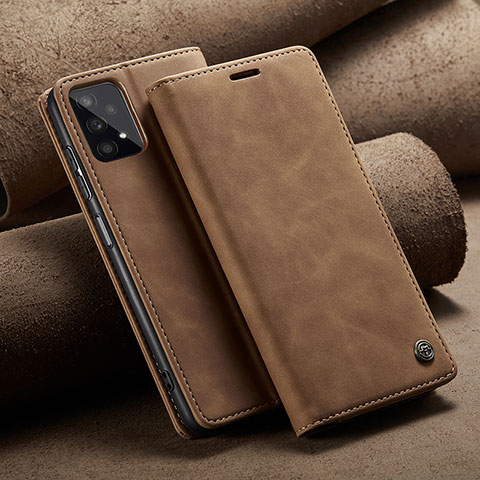 Custodia Portafoglio In Pelle Cover con Supporto C02S per Samsung Galaxy A32 5G Marrone Chiaro