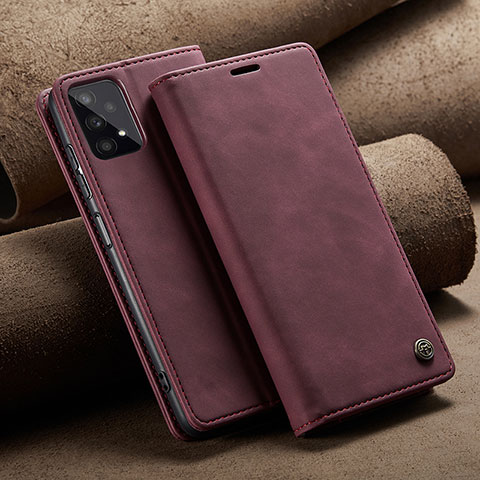 Custodia Portafoglio In Pelle Cover con Supporto C02S per Samsung Galaxy A32 5G Rosso Rosa