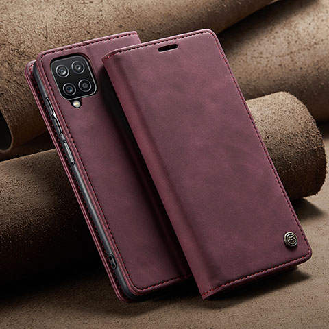 Custodia Portafoglio In Pelle Cover con Supporto C02S per Samsung Galaxy M12 Rosso Rosa