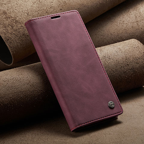 Custodia Portafoglio In Pelle Cover con Supporto C02S per Xiaomi Redmi Note 10 5G Rosso Rosa