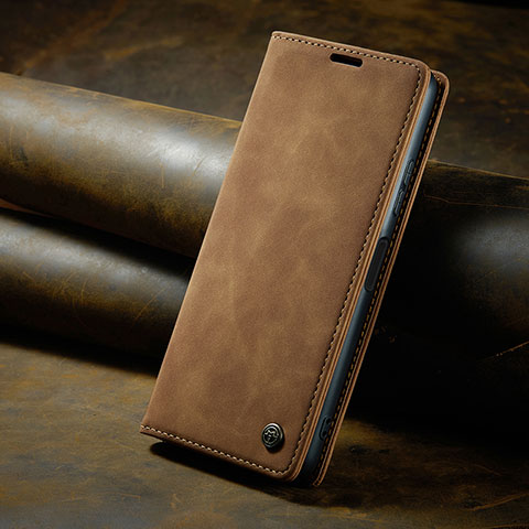 Custodia Portafoglio In Pelle Cover con Supporto C02S per Xiaomi Redmi Note 12 4G Marrone Chiaro