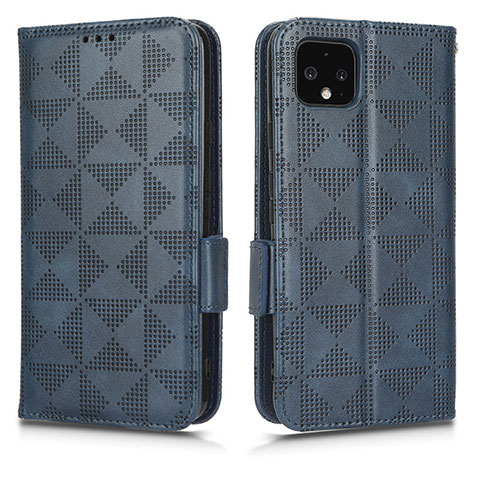 Custodia Portafoglio In Pelle Cover con Supporto C02X per Google Pixel 4 Blu