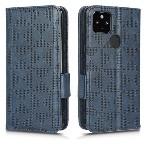 Custodia Portafoglio In Pelle Cover con Supporto C02X per Google Pixel 4a 5G Blu