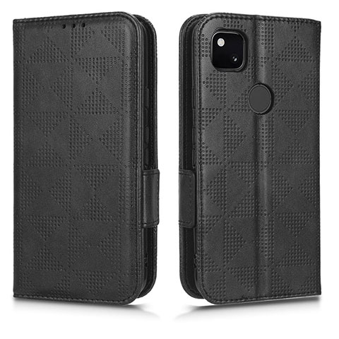 Custodia Portafoglio In Pelle Cover con Supporto C02X per Google Pixel 4a Nero