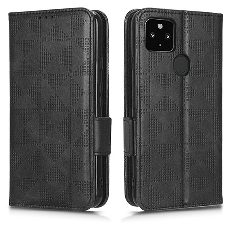 Custodia Portafoglio In Pelle Cover con Supporto C02X per Google Pixel 5 XL 5G Nero