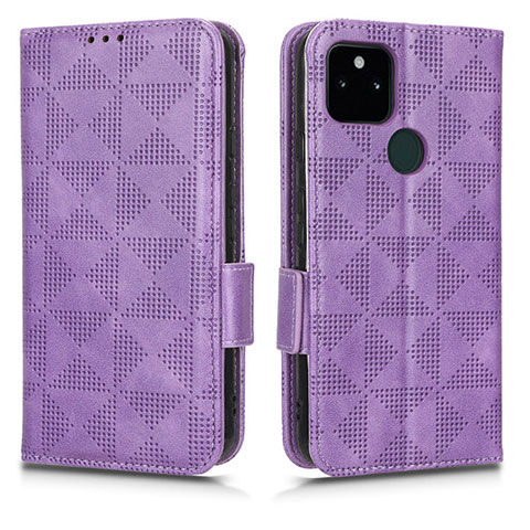 Custodia Portafoglio In Pelle Cover con Supporto C02X per Google Pixel 5a 5G Viola