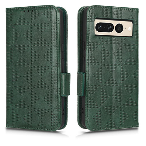 Custodia Portafoglio In Pelle Cover con Supporto C02X per Google Pixel 7 Pro 5G Verde