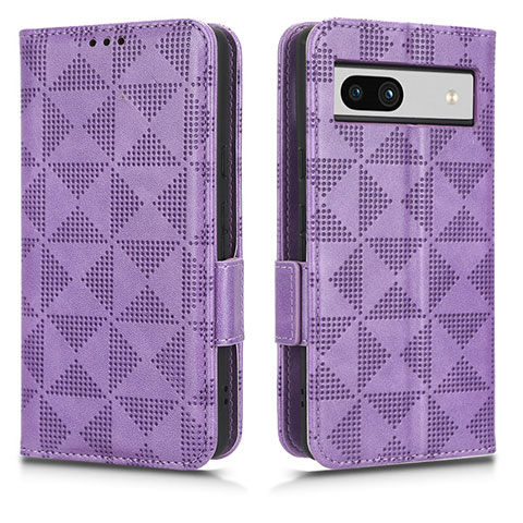 Custodia Portafoglio In Pelle Cover con Supporto C02X per Google Pixel 7a 5G Viola