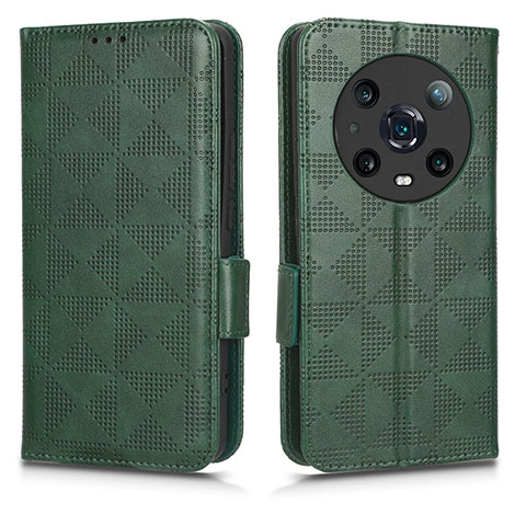 Custodia Portafoglio In Pelle Cover con Supporto C02X per Huawei Honor Magic4 Pro 5G Verde