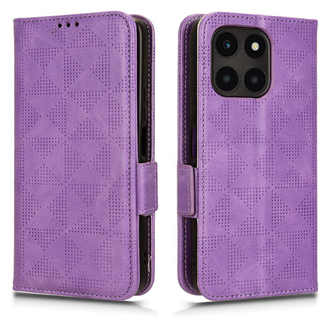 Custodia Portafoglio In Pelle Cover con Supporto C02X per Huawei Honor X6a Viola