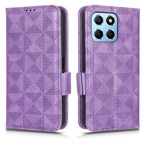 Custodia Portafoglio In Pelle Cover con Supporto C02X per Huawei Honor X8 5G Viola