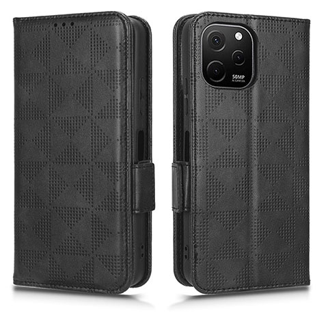 Custodia Portafoglio In Pelle Cover con Supporto C02X per Huawei Nova Y61 Nero