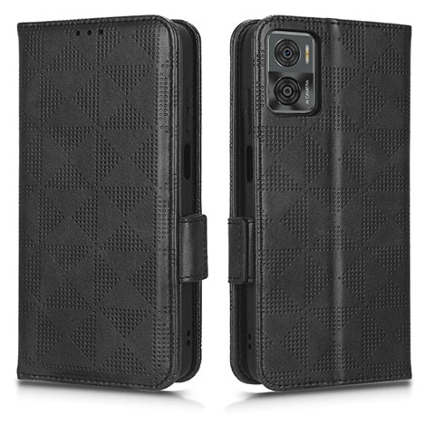 Custodia Portafoglio In Pelle Cover con Supporto C02X per Motorola Moto E22 Nero