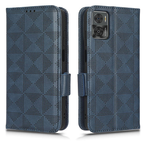 Custodia Portafoglio In Pelle Cover con Supporto C02X per Motorola Moto E22i Blu