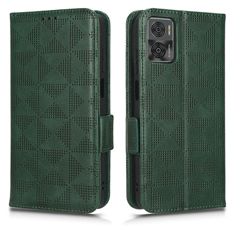 Custodia Portafoglio In Pelle Cover con Supporto C02X per Motorola Moto E22i Verde