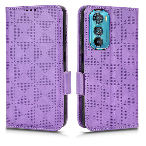 Custodia Portafoglio In Pelle Cover con Supporto C02X per Motorola Moto Edge 30 5G Viola