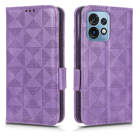 Custodia Portafoglio In Pelle Cover con Supporto C02X per Motorola Moto Edge 40 Pro 5G Viola