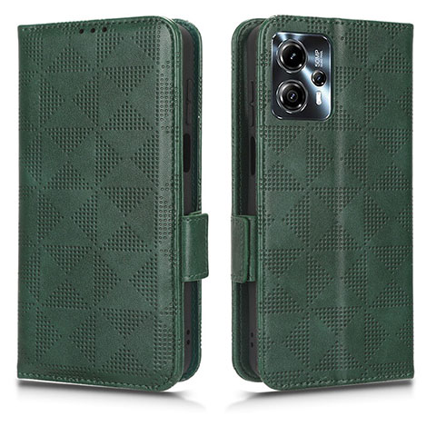 Custodia Portafoglio In Pelle Cover con Supporto C02X per Motorola Moto G13 Verde